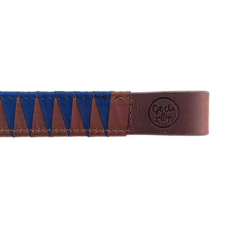 Sharktooth Horse Browband Veg. Tanned Leather - Brown/Navy